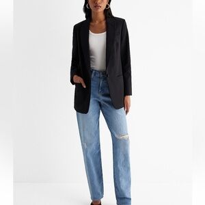 Express one button boyfriend blazer black